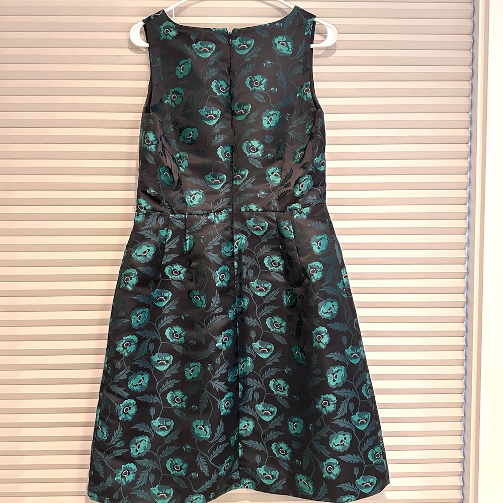 J. Crew Dark Green Patterned Dress - Picture 2 of 4